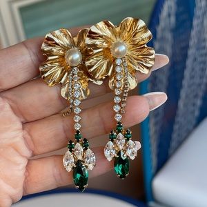 Anton Heunis Dangly Flower with Pendant Earrings